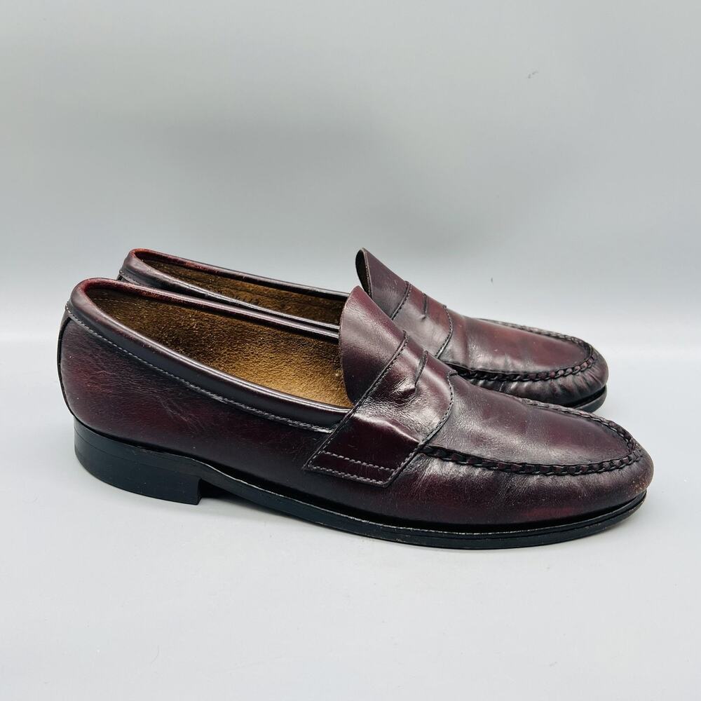 Johnston Murphy Aristocraft Shoes Mens 9 Brown Leather Penny Loafers Slip On Vtg